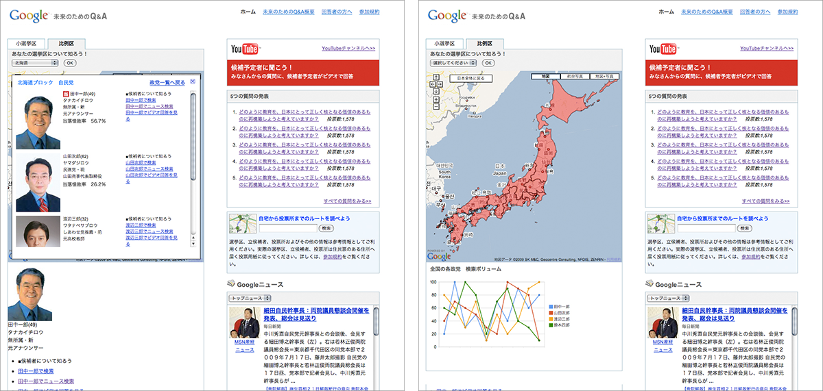 Google 未来を選ぼう 衆院選2009